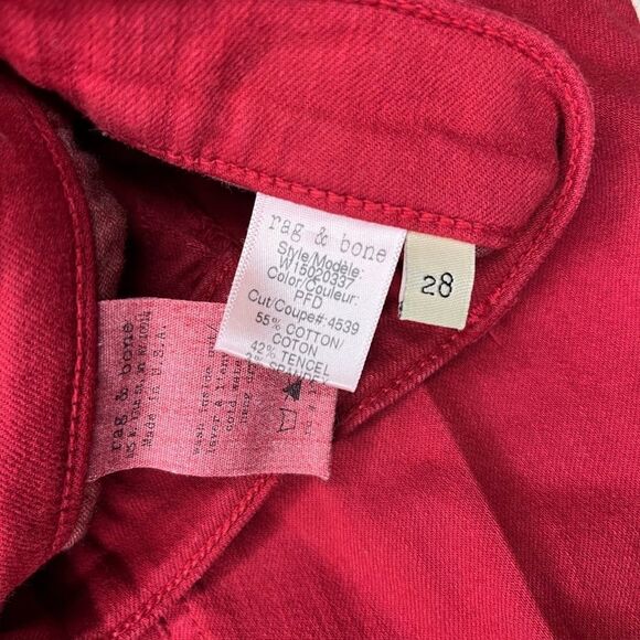 Rag & Bone red distressed skinny jeans sz 28 - Picture 5 of 10